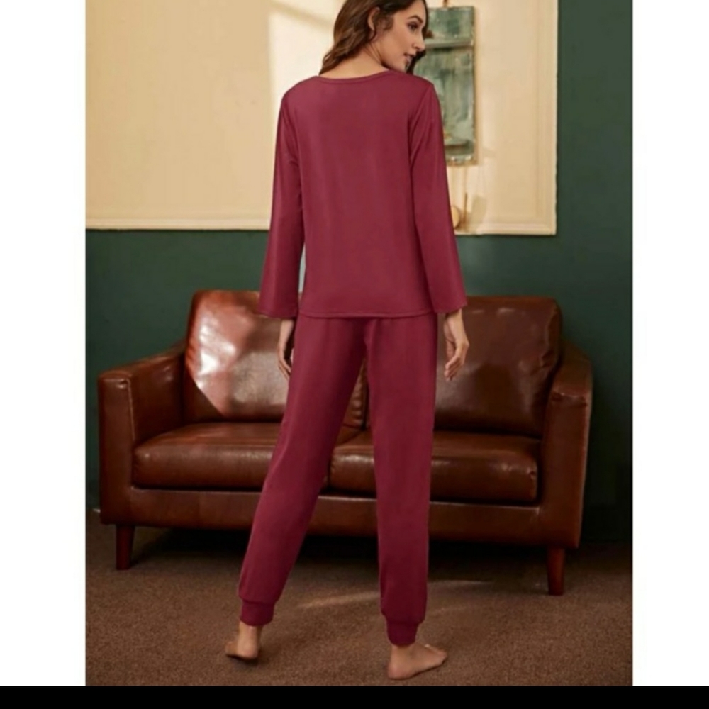 Loungewear Set (Burgundy) - Picture 5 of 5